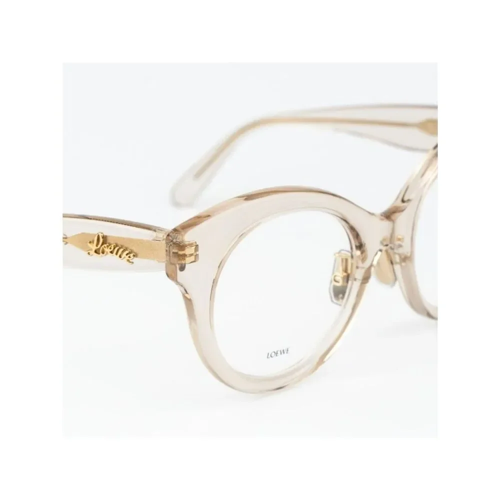 Loewe CURVY Women Eyeglasses Beige Round LW50074F 057 NEW AUTHENTIC